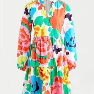 J. Crew Tiered Popover Dress in Ratti Jardin Print